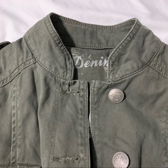 Olive Green Utility/Military Style Jacket/Coat - Picture 8 of 16